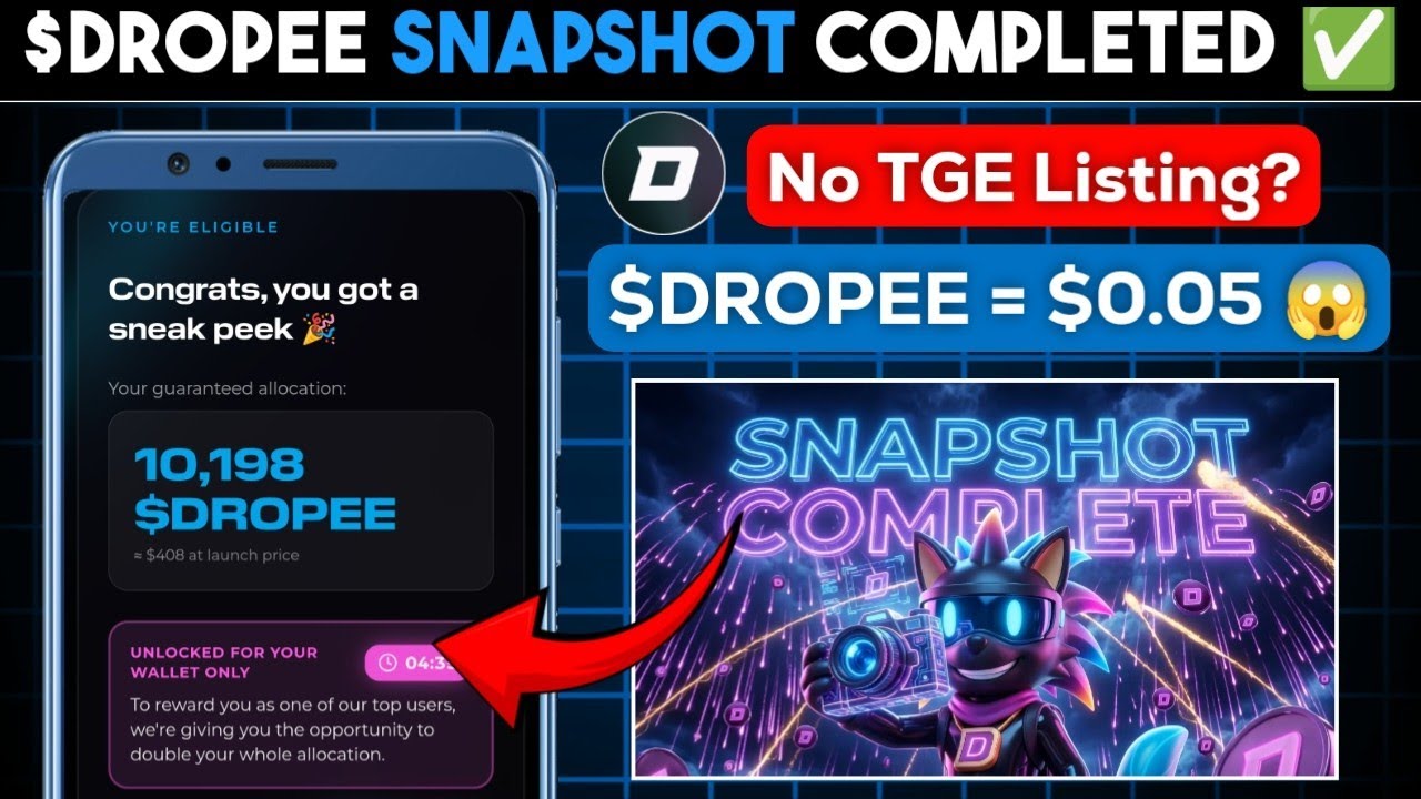 Dropee Airdrop Snapshot Completed 🔥 | Dropee Token Price | Dropee New Update | Dropee Airdrop Update