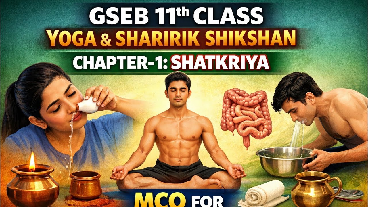 TAT HS Gujarat 2026 🔥 GSEB 11 Sharirik Shikshan Chapter 1 – Shatkriya MCQ | Sure Selection 💯