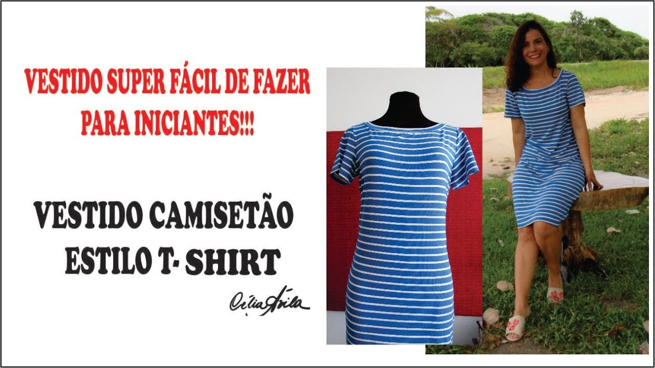 VESTIDO CAMISETÃO ESTILO T-SHIRT COM CÉLIA ÁVILA
