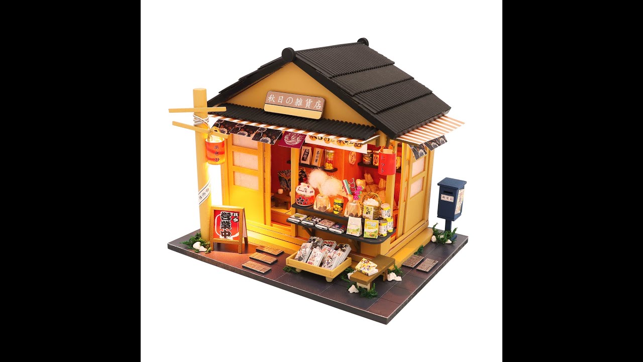 1:24 Miniature DIY Dollhouse Kit - Japanese Grocery Store (Assembly Process)