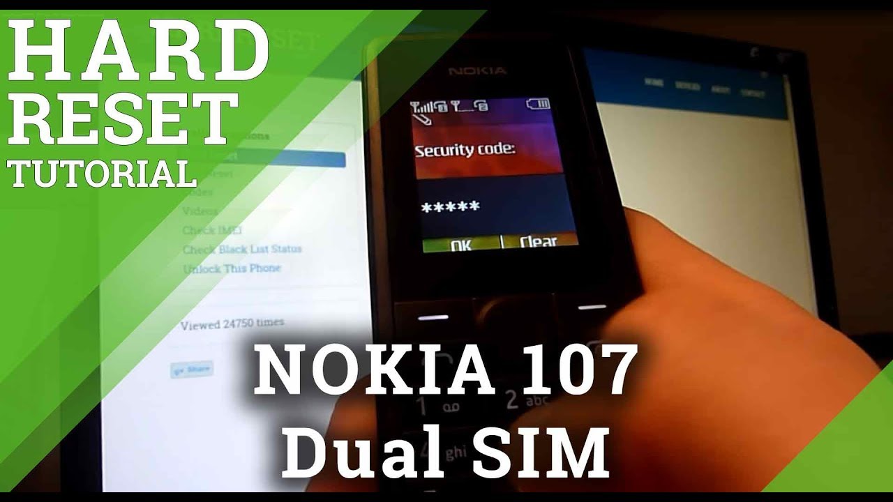 Hard Reset NOKIA 107 Dual SIM - Restore Factory Settings
