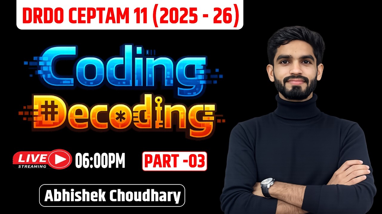 Score 40/40 in Reasoning! 🏆 Day 33 : Coding Decoding | Abhishek Choudhary #drdoceptam11 #rrbje2026