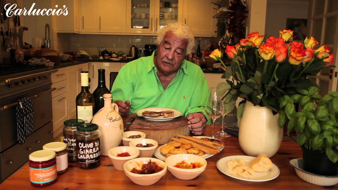 Puglian antipasti and a glass of Gravina with Antonio Carluccio