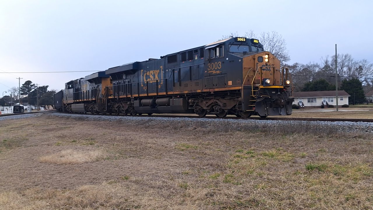 M583-03 Rolling Northbound With an ES44AH Leading W/ 420 Axels Decent Size Train - Pembroke, NC 