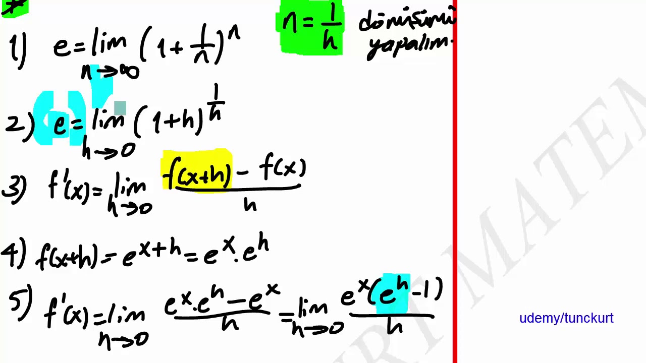 e^x Türevi İspatı !Ters Trigonometrik Türev -Örnekler1-22