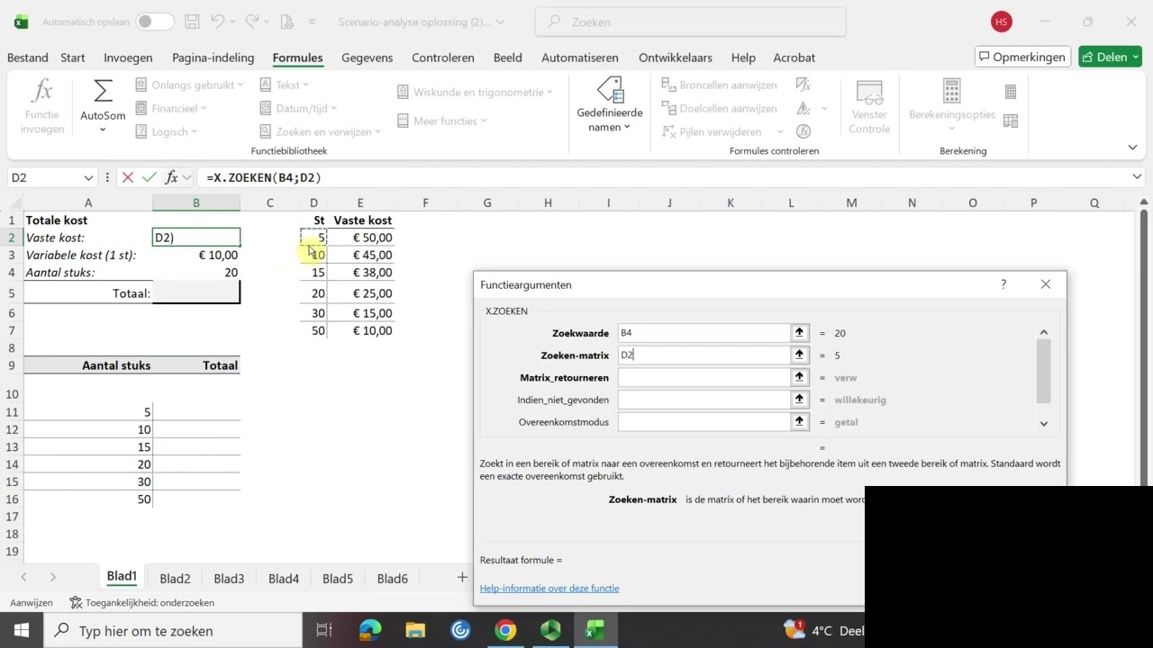 12 1 1 1 Scenario analyse   Gegevenstabel   Blad1