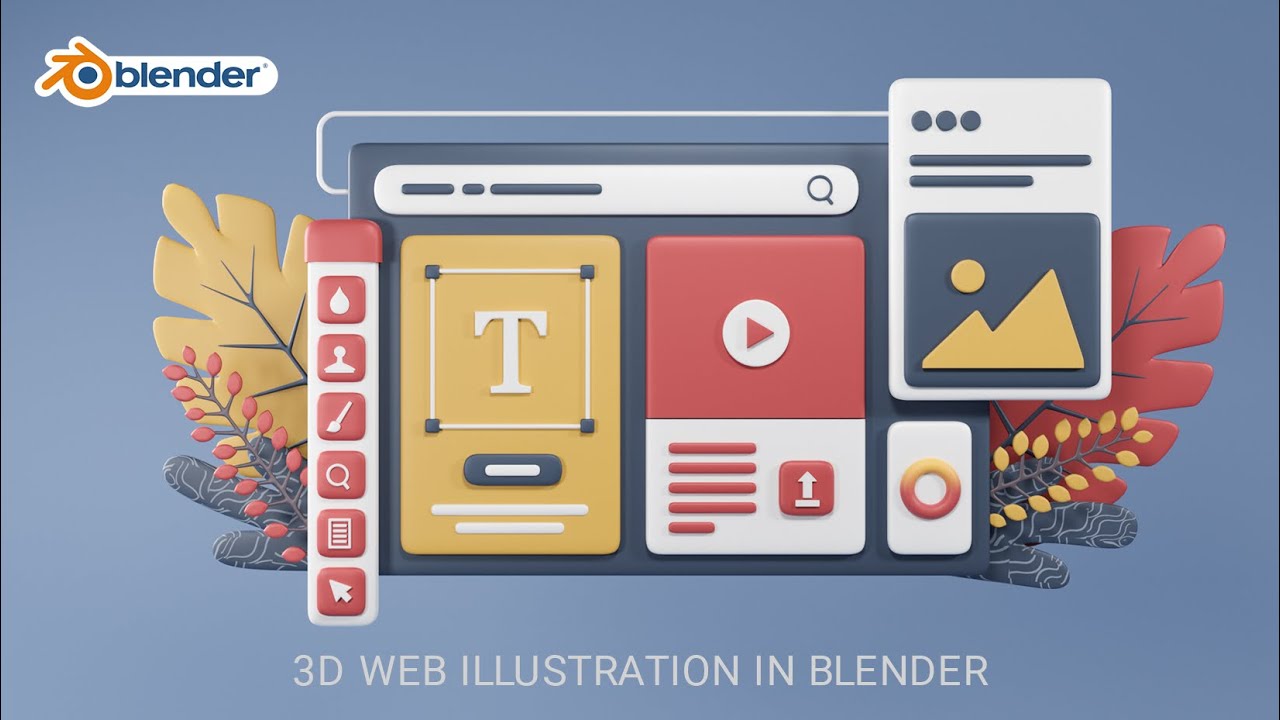 Blender web illustration – 3d illustration in blender – blender website design by PiximTrax