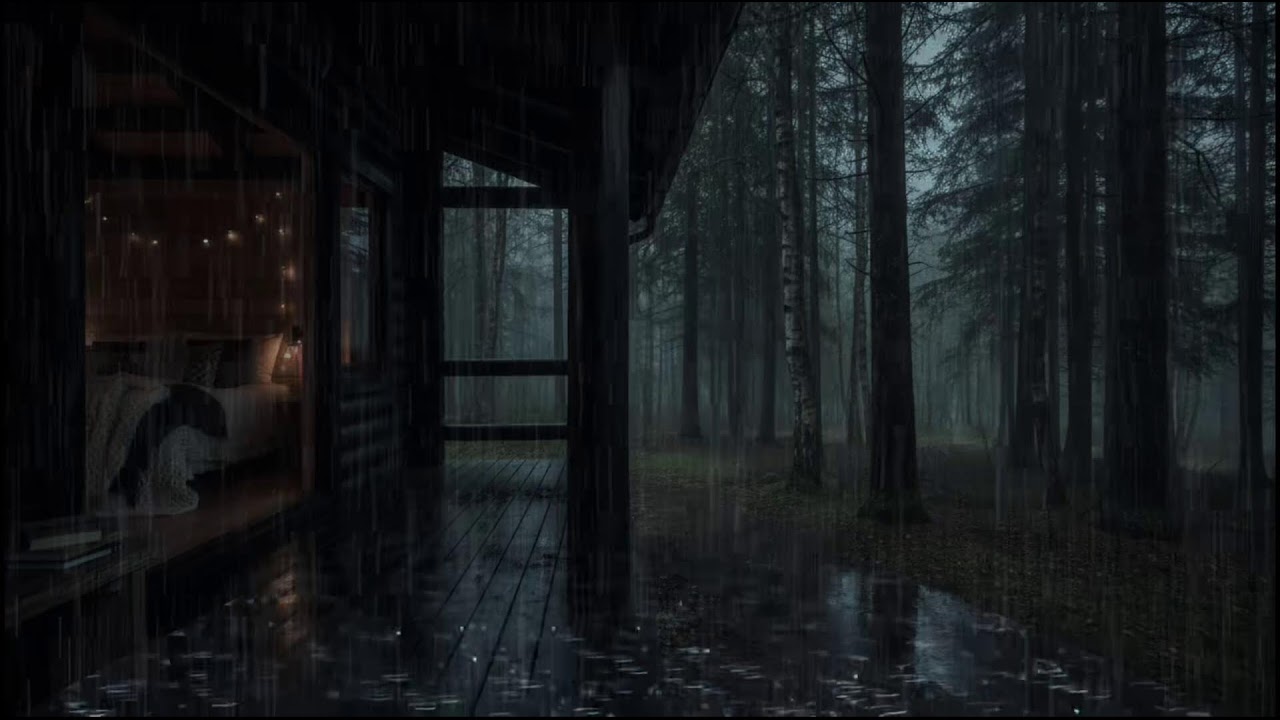 Gentle Rain in the Forest Cabin 🌲🌧 | Soothing Sounds for Restful Sleep