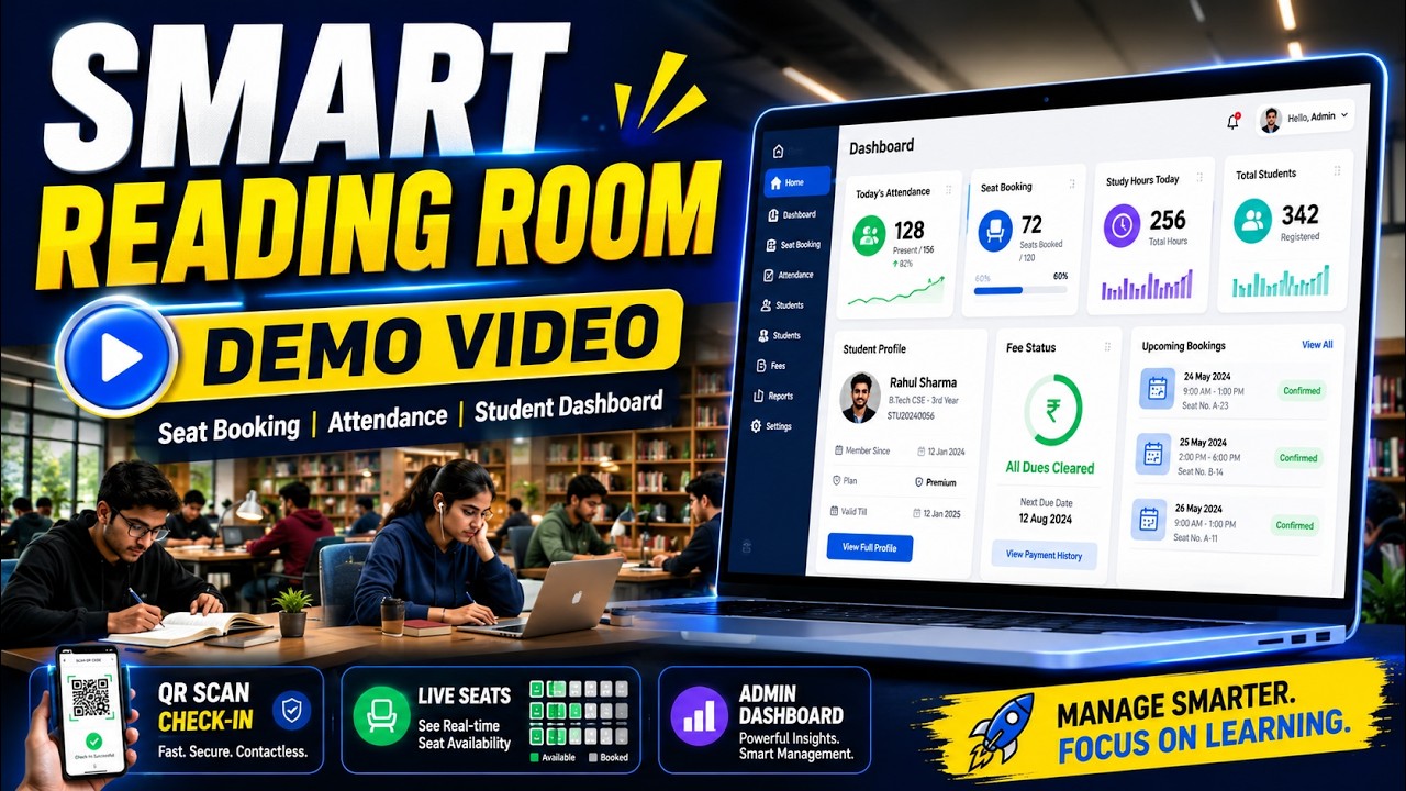 Modern Library Management System Demo | Reading Room Website Features