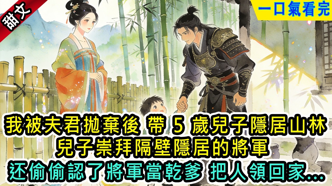 我被夫君拋棄後帶著5歲兒子隱居山林，兒子崇拜隔壁隱居的將軍，偷偷認了將軍當乾爹，把人領回了家【風吟古言】#小说 #古風小說 #古言 #古代言情 #小說 #完結 #爽文 #有聲書 #甜文 #甜寵