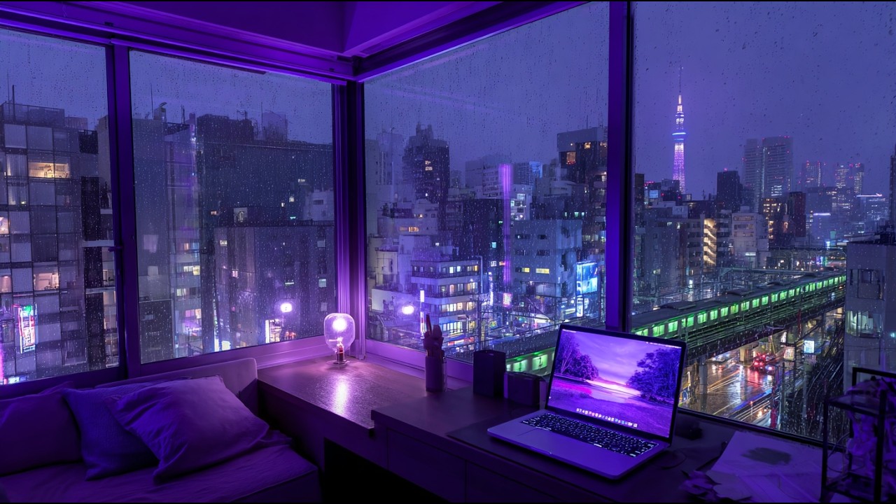 Tokyo Train Rain Lofi ☔ Night Beats for Study & Deep Focus (1 Hour)