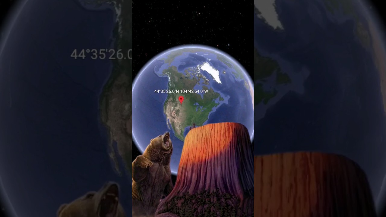 devil's tower on google maps and google earth #shorts