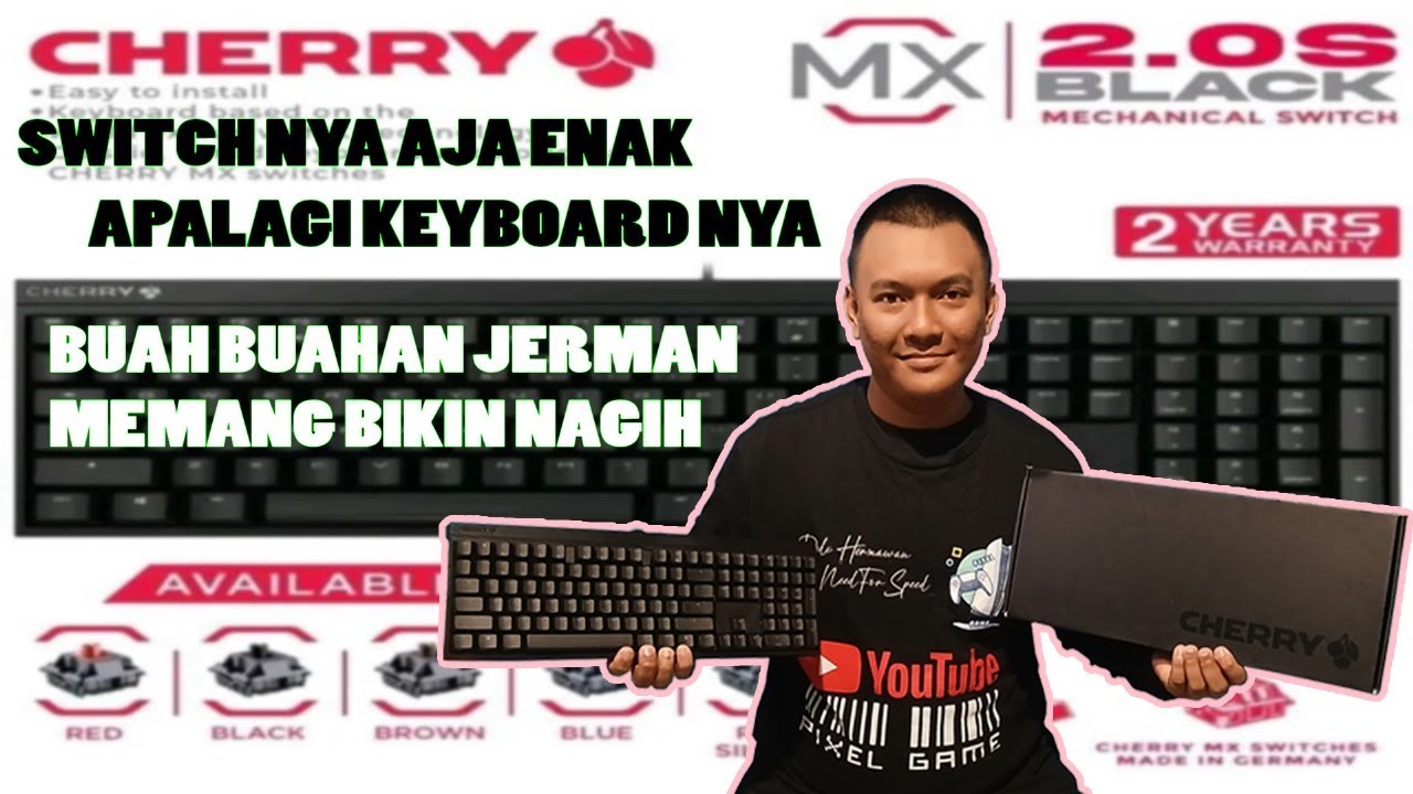 UNBOXING DAN REVIEW CHERRY MX MECHANICAL GAMING KEYBOARD BLACK MX 2.0S RGB - RED SILENT