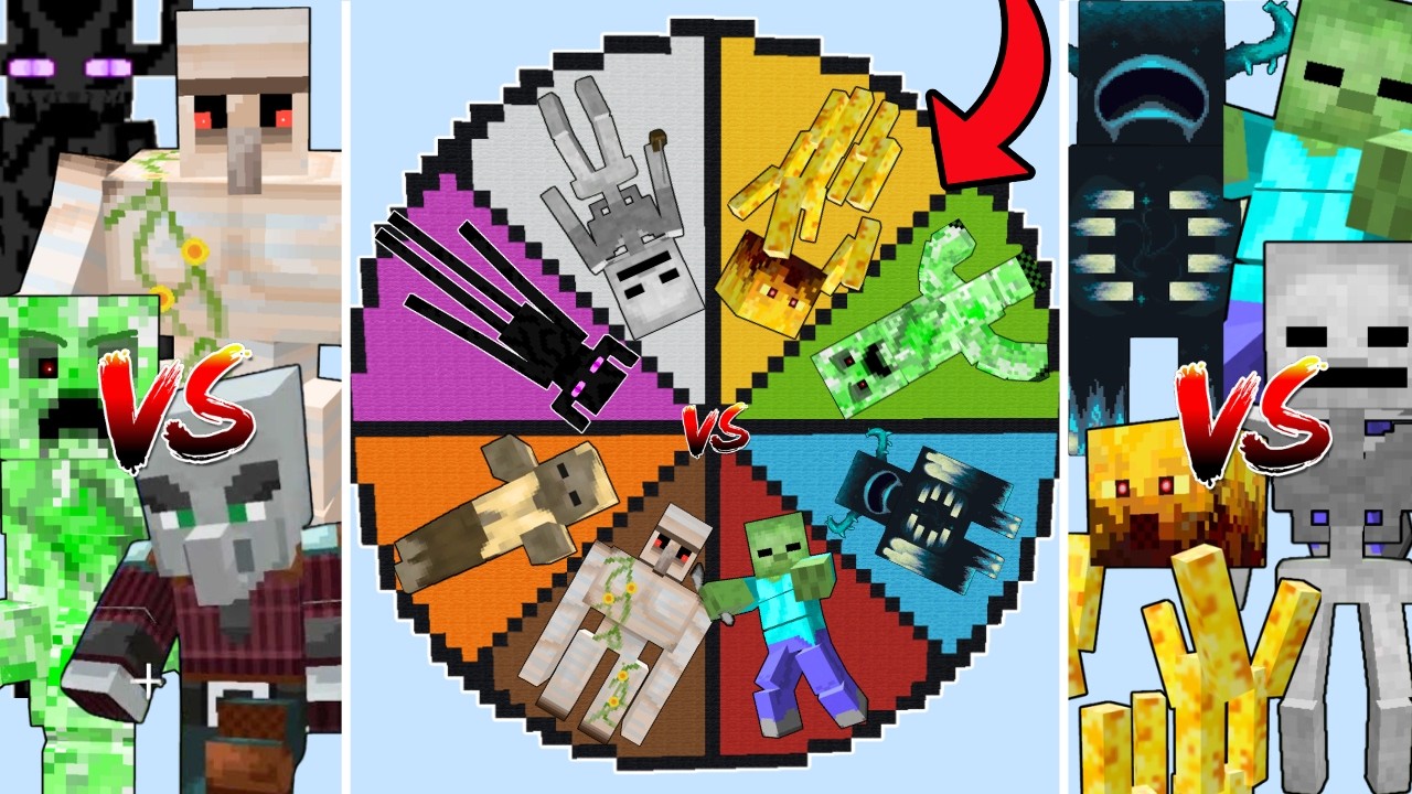 MINECRAFT TOURNAMENT BUT ITS A ROULETTE OF TITAN MOBS | Minecraft Mob Battle