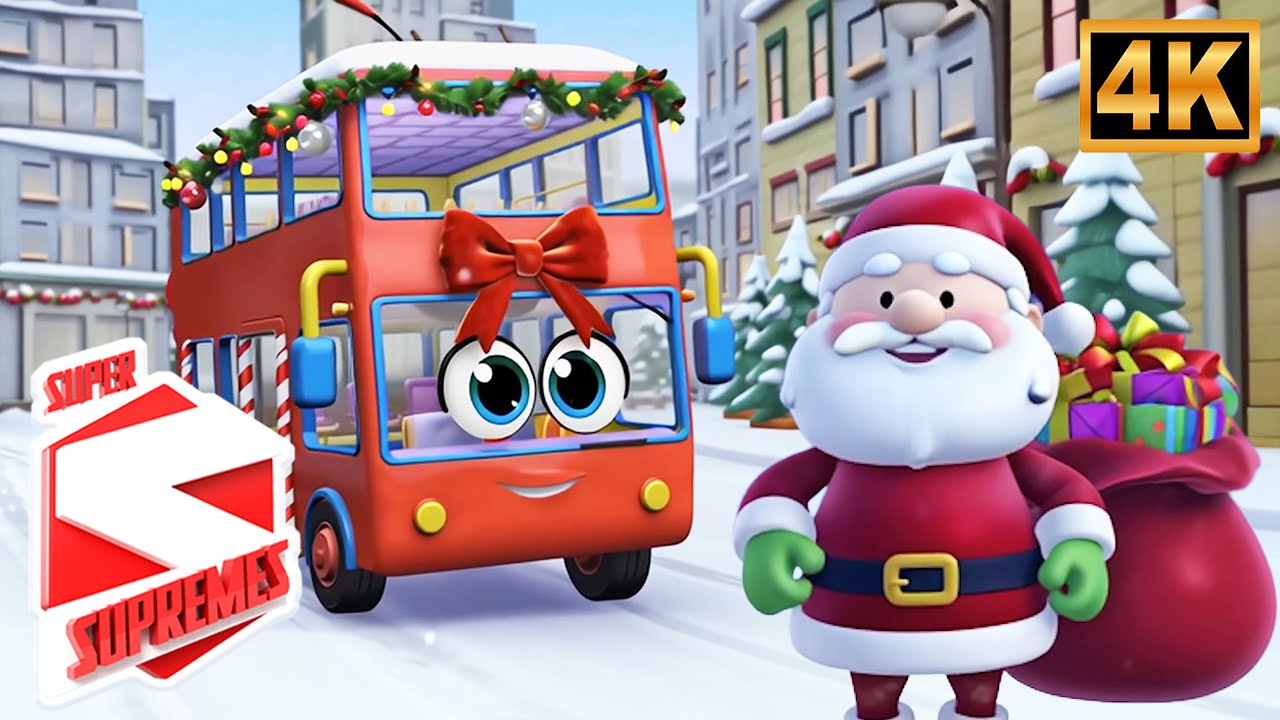 Колеса Санти в автобусі 🎅🚌 | Різдвяна пісня для дітей  - Super Supremes