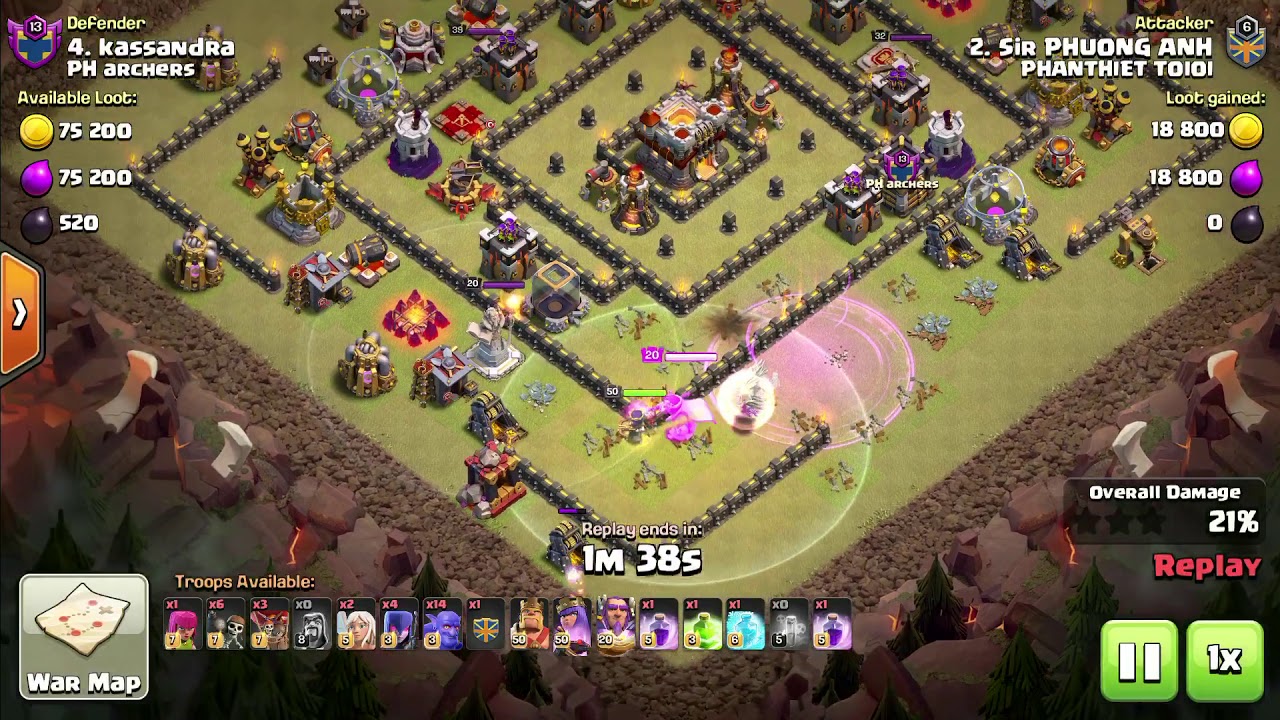 Coc combo queen bowler ballon