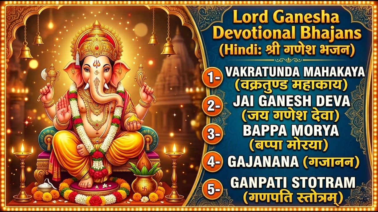 बुधवार स्पेशल गणेश भजन 2026 🙏 | Ganpati Bappa Morya | Jai Ganesh Deva | Vakratunda Mahakaya |