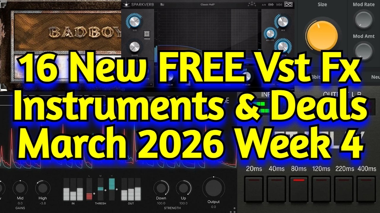 16 Best New FREE Effect Plugins, Vst Instruments, Samples & Plugin Deals - MARCH 2026 Week 4