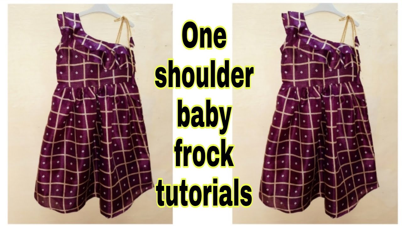 One Shoulder Baby Frock Cutting & Stitching/6-7 Year Old Baby Girl Midi Dress Cutting And Stitching