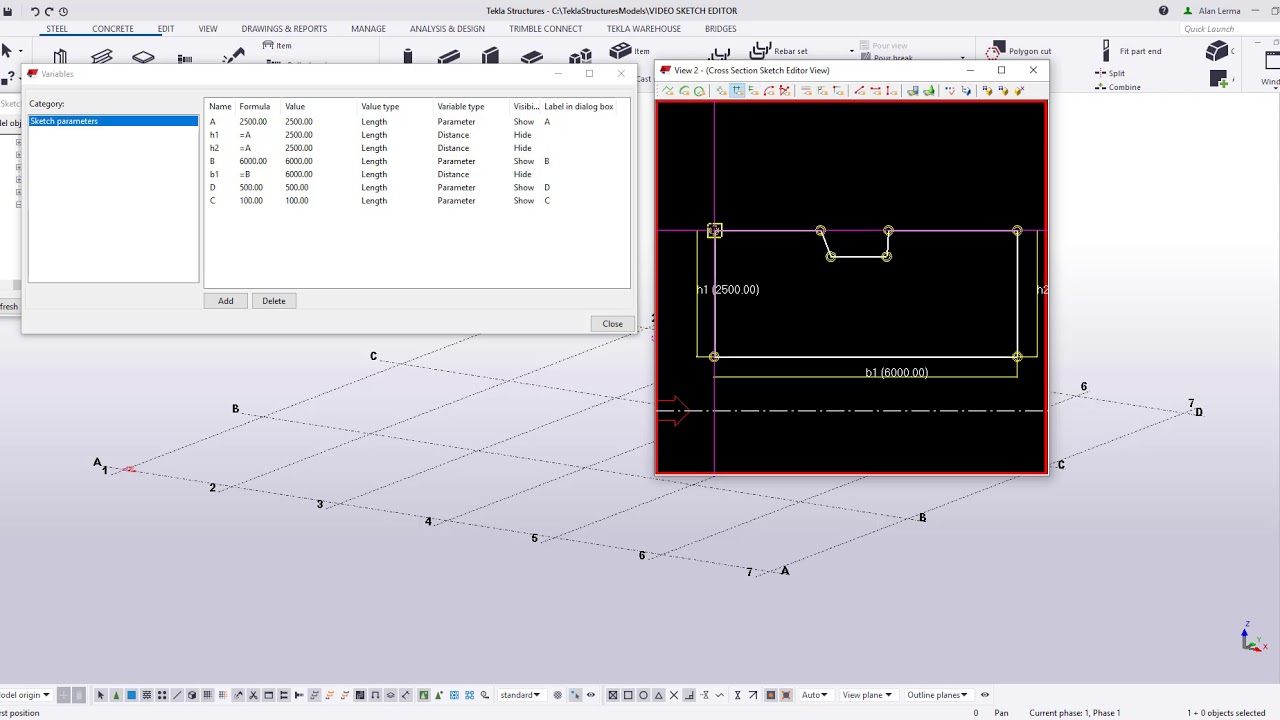 Definir el perfil usando Sketch Editor