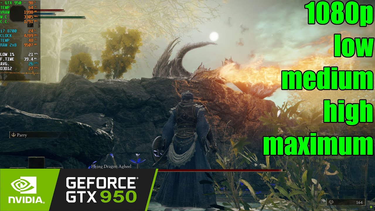 GTX 950 | Elden Ring - 1080p Low, Medium, High, Maximum