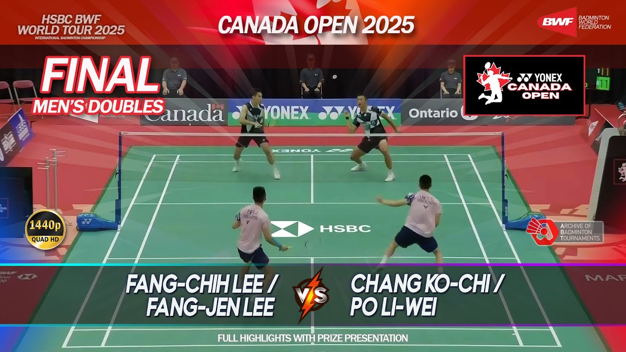 Final - MD | Canada Open 2025 | Fang-Chih Lee / Fang-Jen Lee vs Chang Ko-Chi / Po Li-Wei