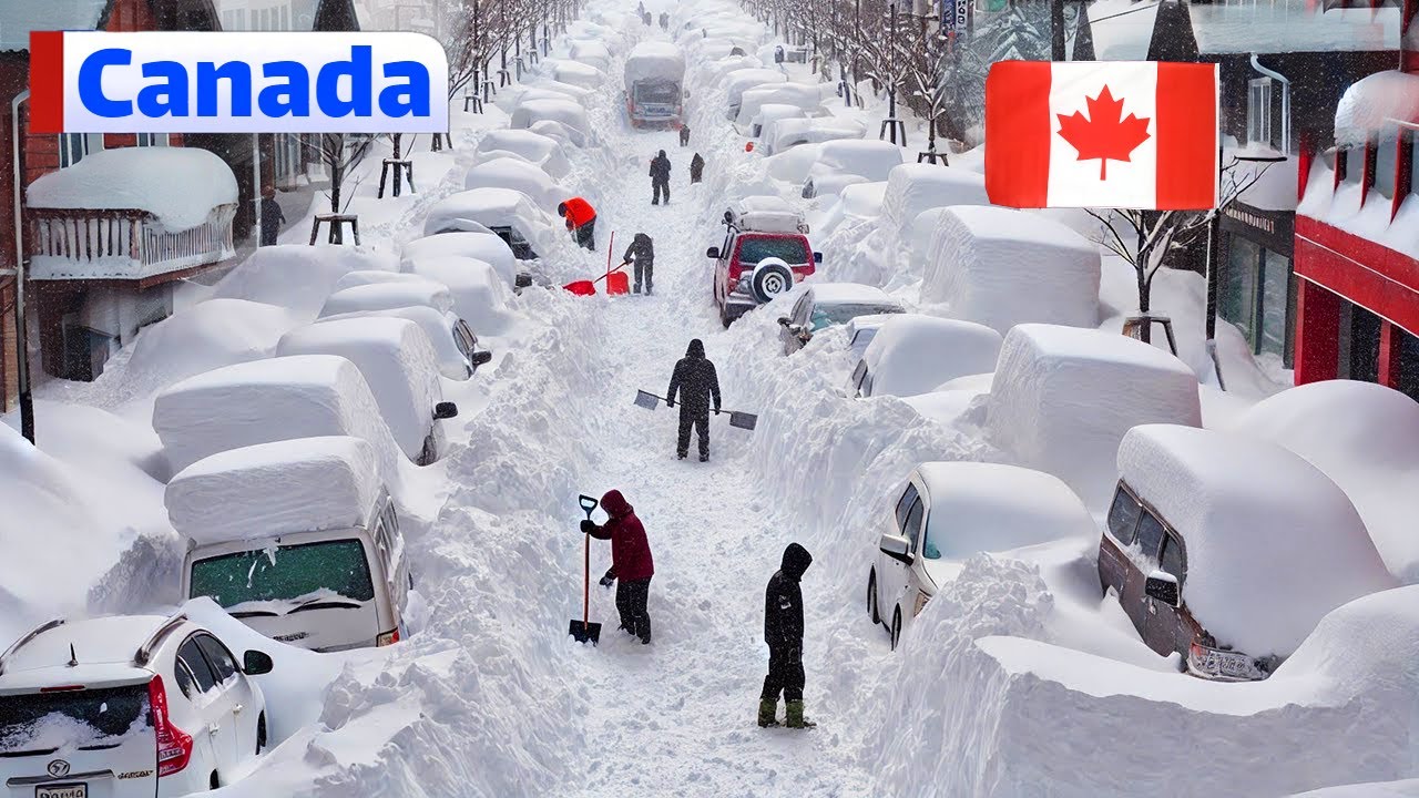 Canada FREEZES ! ❄️ Homes & Cars Disappear Under Massive Snow in Quebec & Ontario