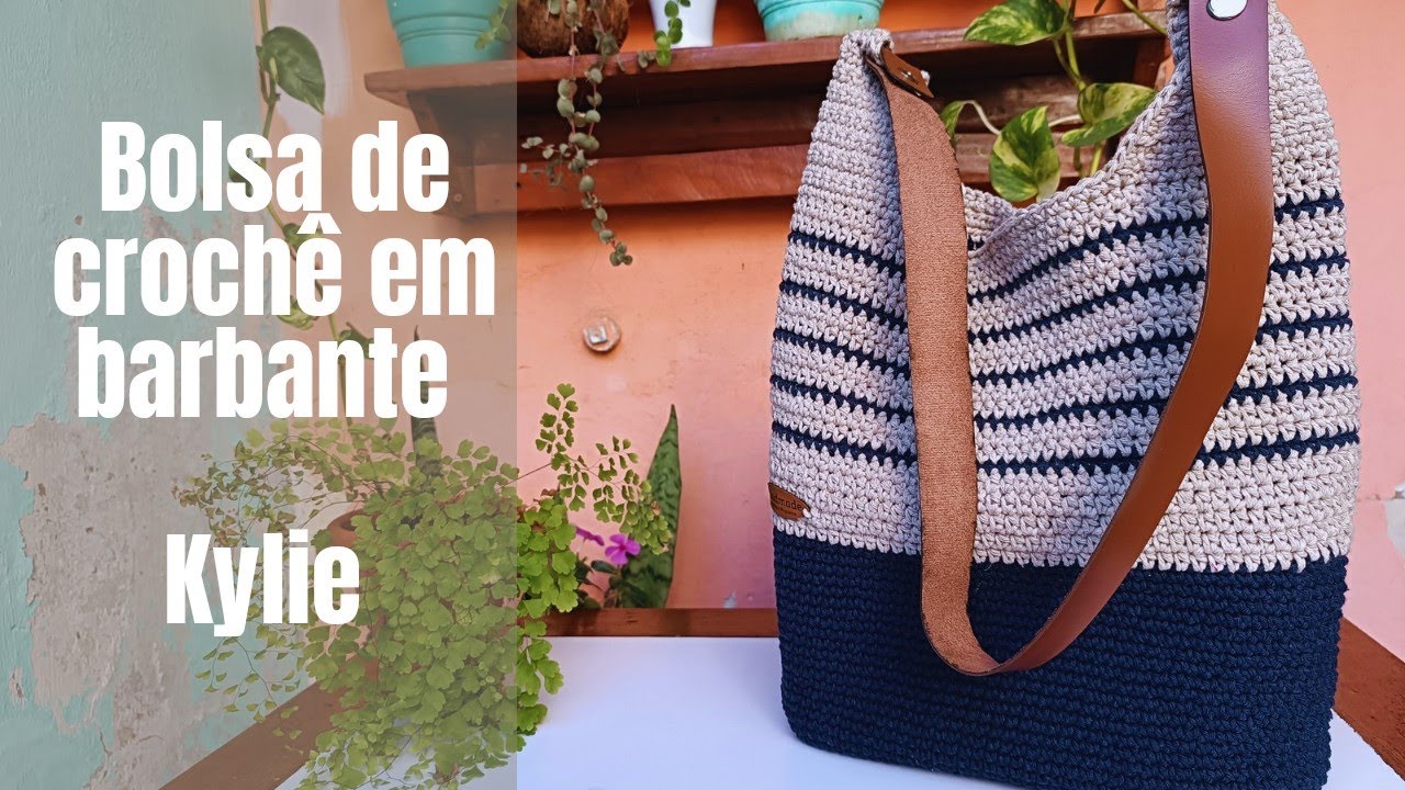 Bolsa de croche Kylie em barbante passo a passo