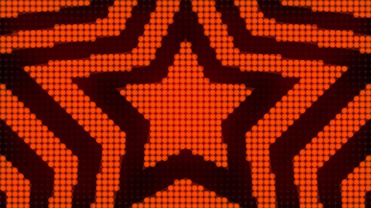 4K 1 Hour Orange Star Tunnel Y2K Colorful Aesthetic LED Lights Background Video Screensaver