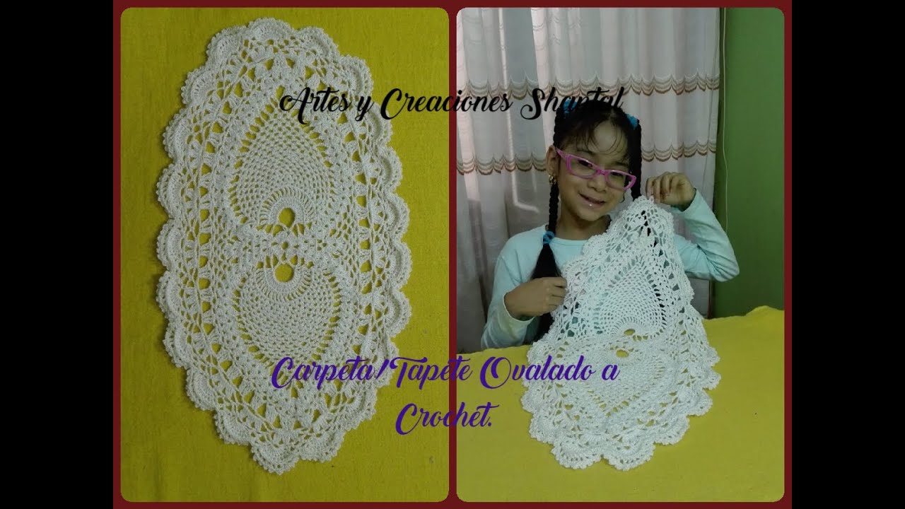 Carpeta/Tapete Ovalado Tejido a Crochet