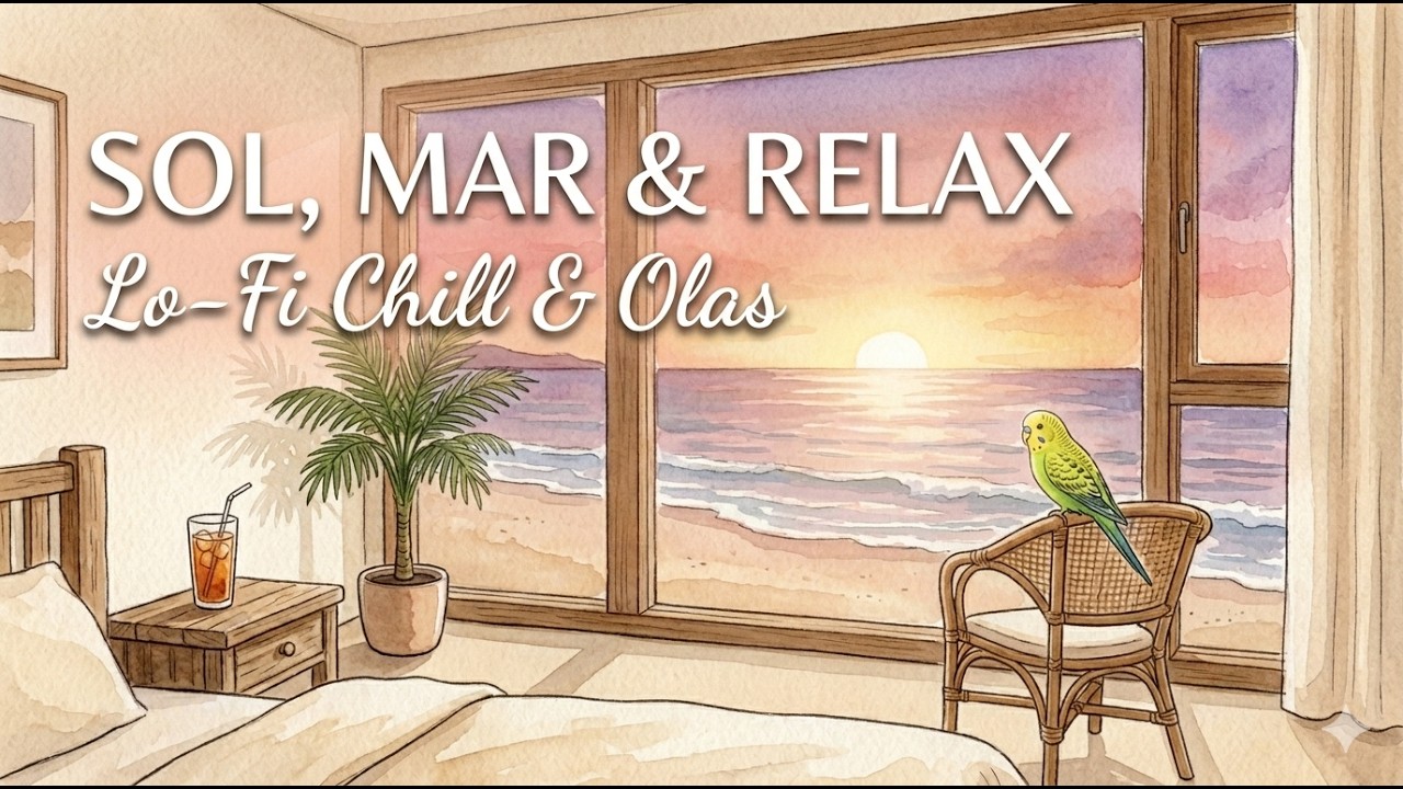 Atardecer en la Costa: Lo-Fi y Sonidos de Olas para Relajarse, Dormir o Meditar 🌊🌅 [1 HORA]