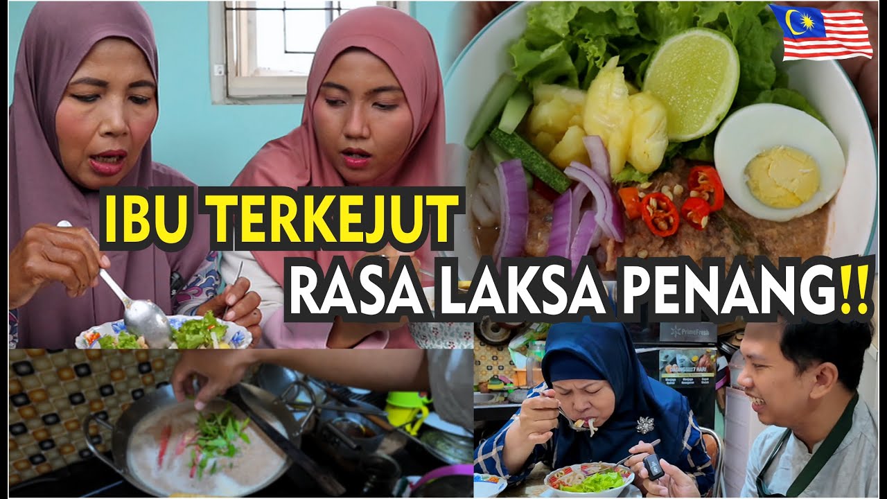 REAKSI IBU TERKEJUT! PERTAMA KALI COBA LAKSA PENANG MALAYSIA 🇲🇾
