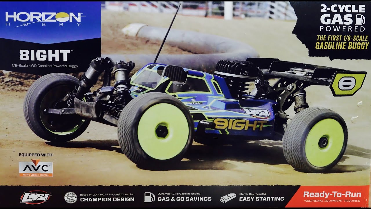 Losi 8ight 1/8 Gas Powered AWD AVC Buggy RTR - Unboxing & First Look