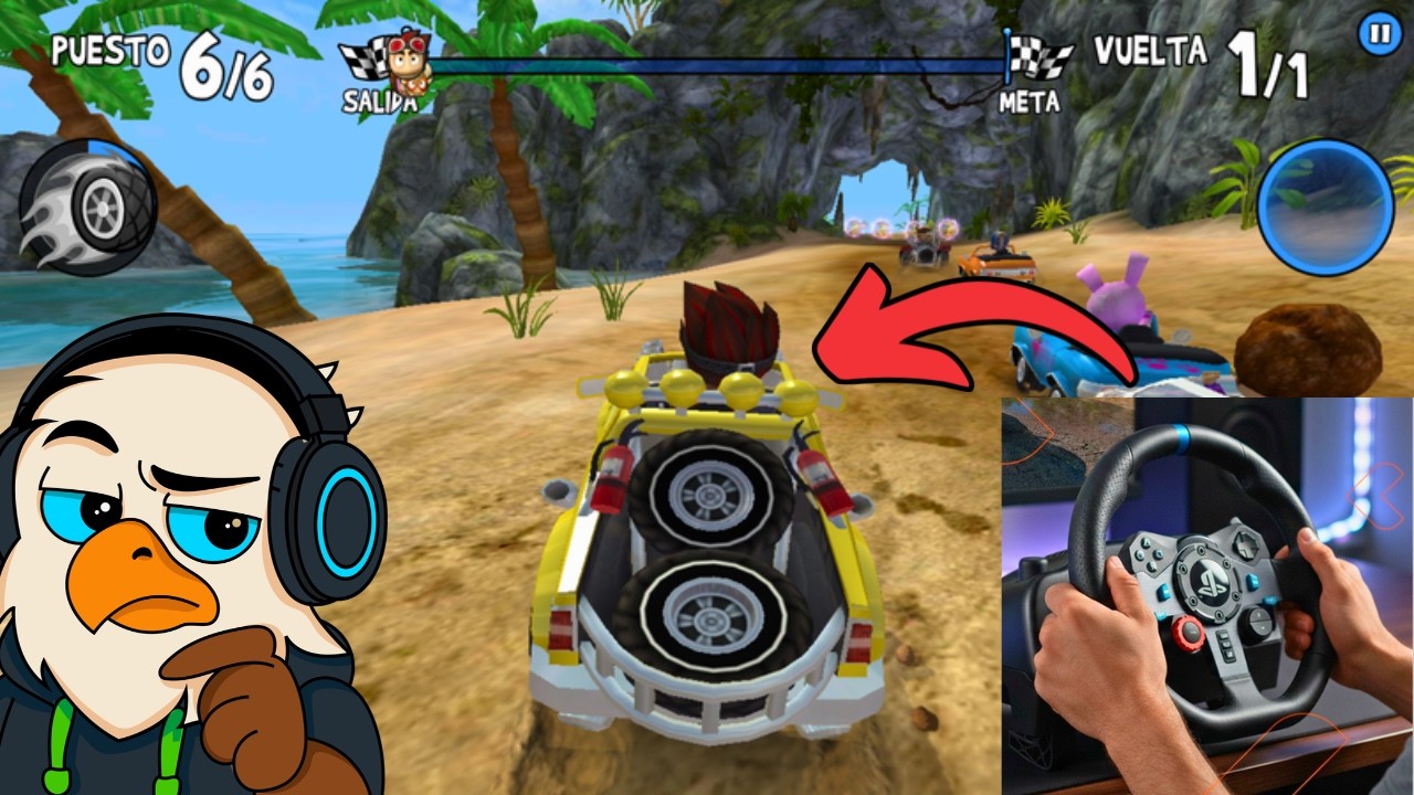 🤯 Así se ve Beach Buggy Racing 2 con VOLANTE REAL