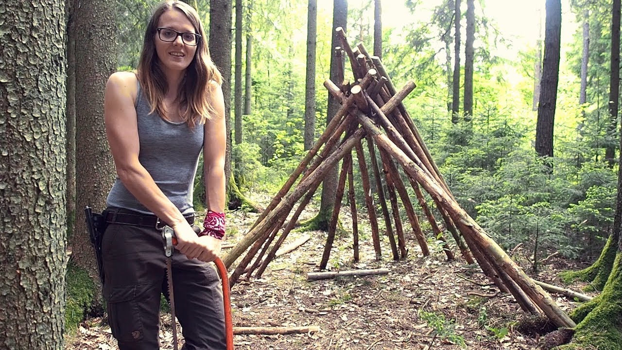 Building A Teepee In The Woods (Part 1) #bushcraft