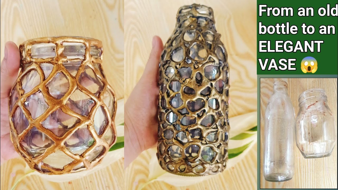 Amazing😱 DIY FLOWER VASE/ Making DIY Vase with Hotglue/ Vintage vase/Super Easy Steps!