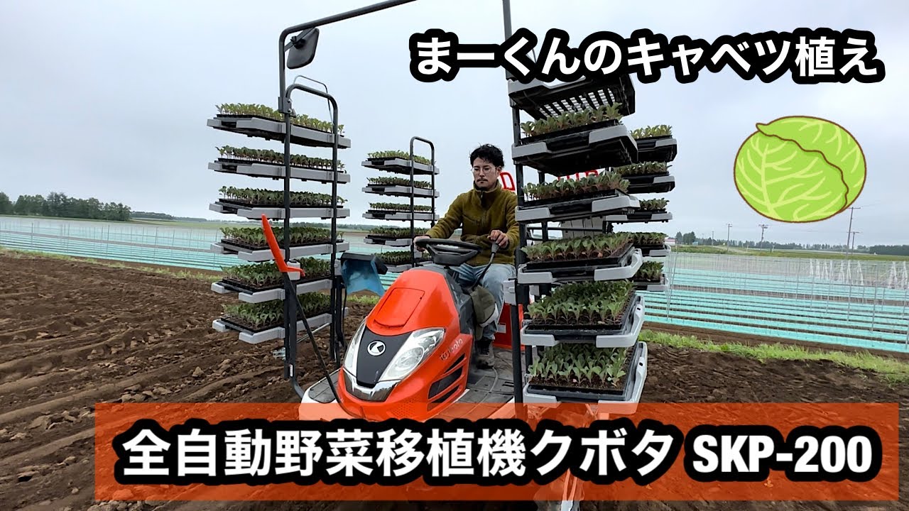 【クボタ】乗用全自動野菜移植機 SKP-200 まーくんのキャベツ植え【寒玉キャベツ】
