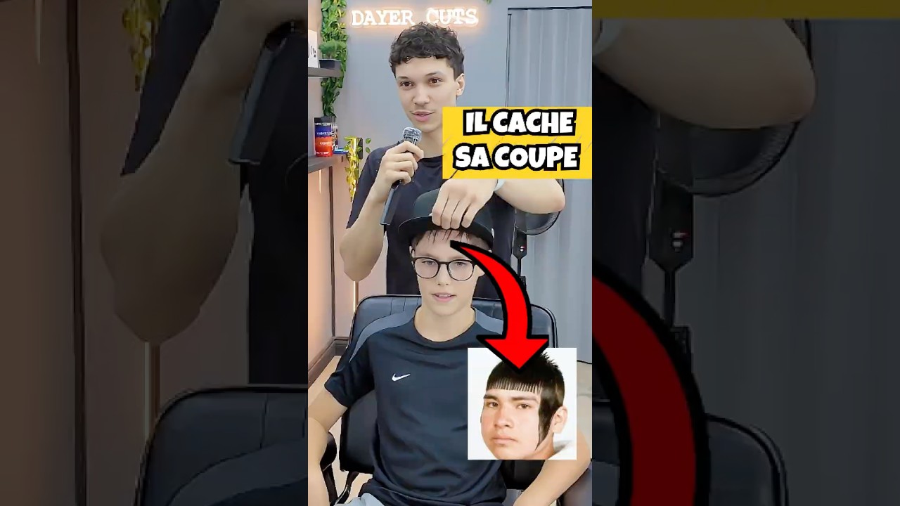 IL CACHE QUELQUE CHOSE 🧢😬 #coiffeur #barber #hairstyle #cheveux #coupedecheveux
