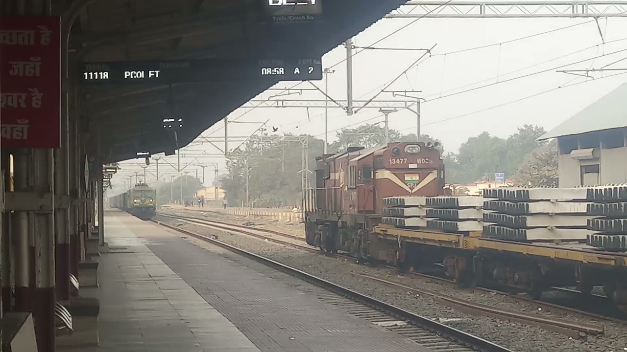 Wap 9 hauling 45 goods wagon at high speed