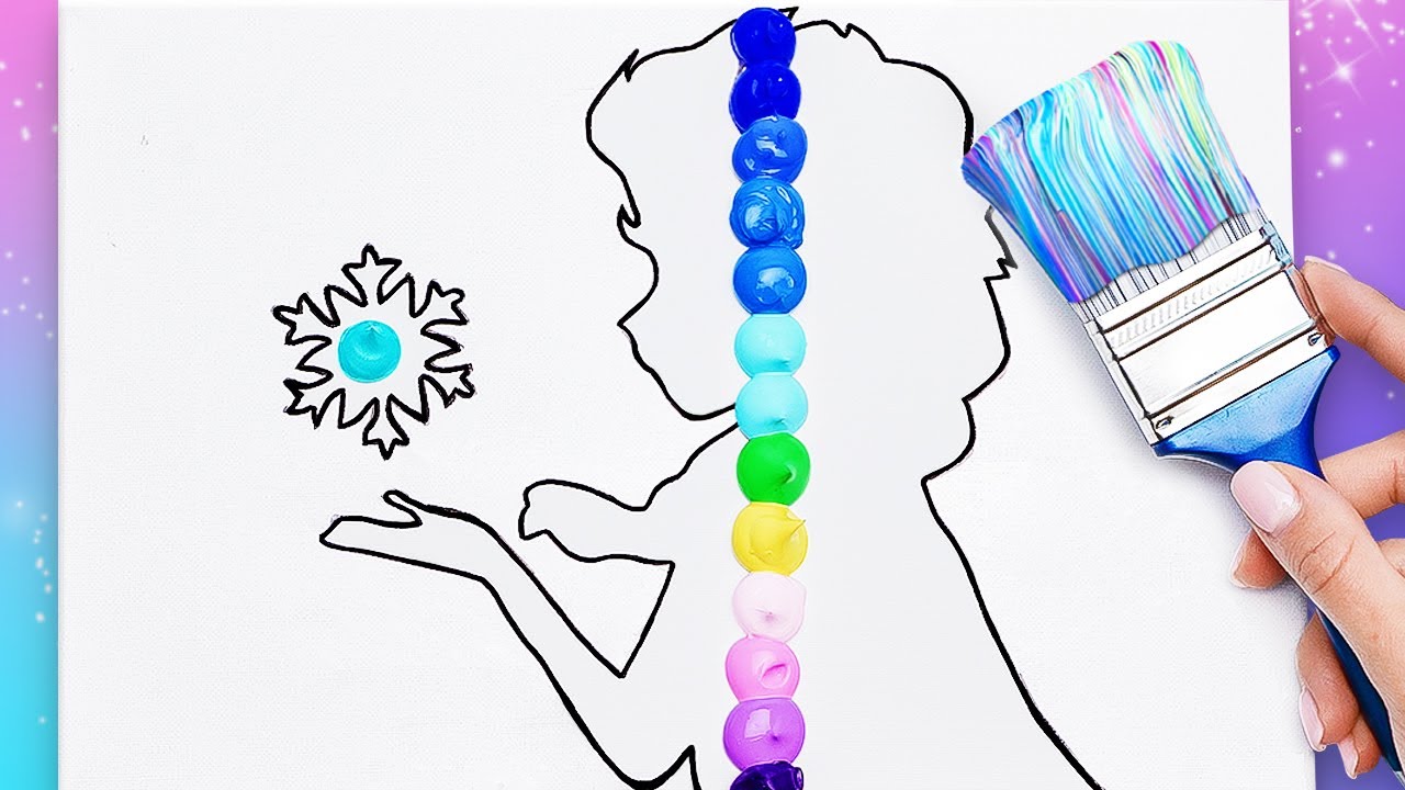 COOL! Drawing Queen Elsa's Portrait ❄️ Easy Painting Techniques 🖌️