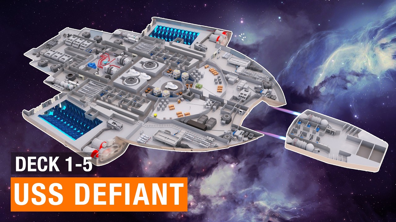 Star Trek: Внутри палубы 1-5 USS Defiant Class (обновление 2024)