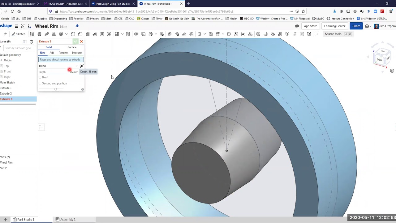 OnShape: Wheel Rim Exercise