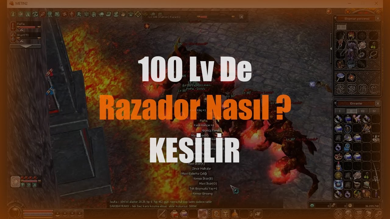 Metin2 TR Bagjanamu | 100 Level Razador Kestim! Zehirsiz & Kanamasız D&uuml;ş&uuml;k B&uuml;t&ccedil;eli Farm