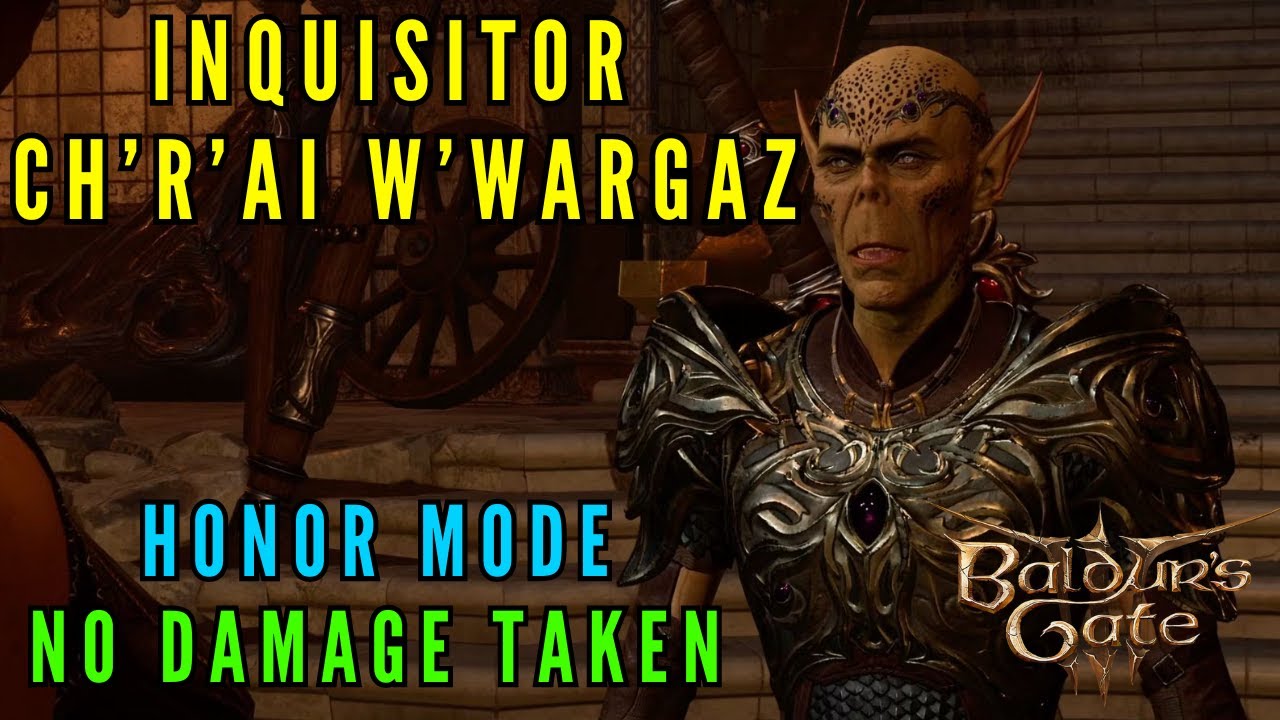 Baldur's Gate 3 - Honor Mode Inquisitor Ch'r'ai W'wargaz with no damage taken