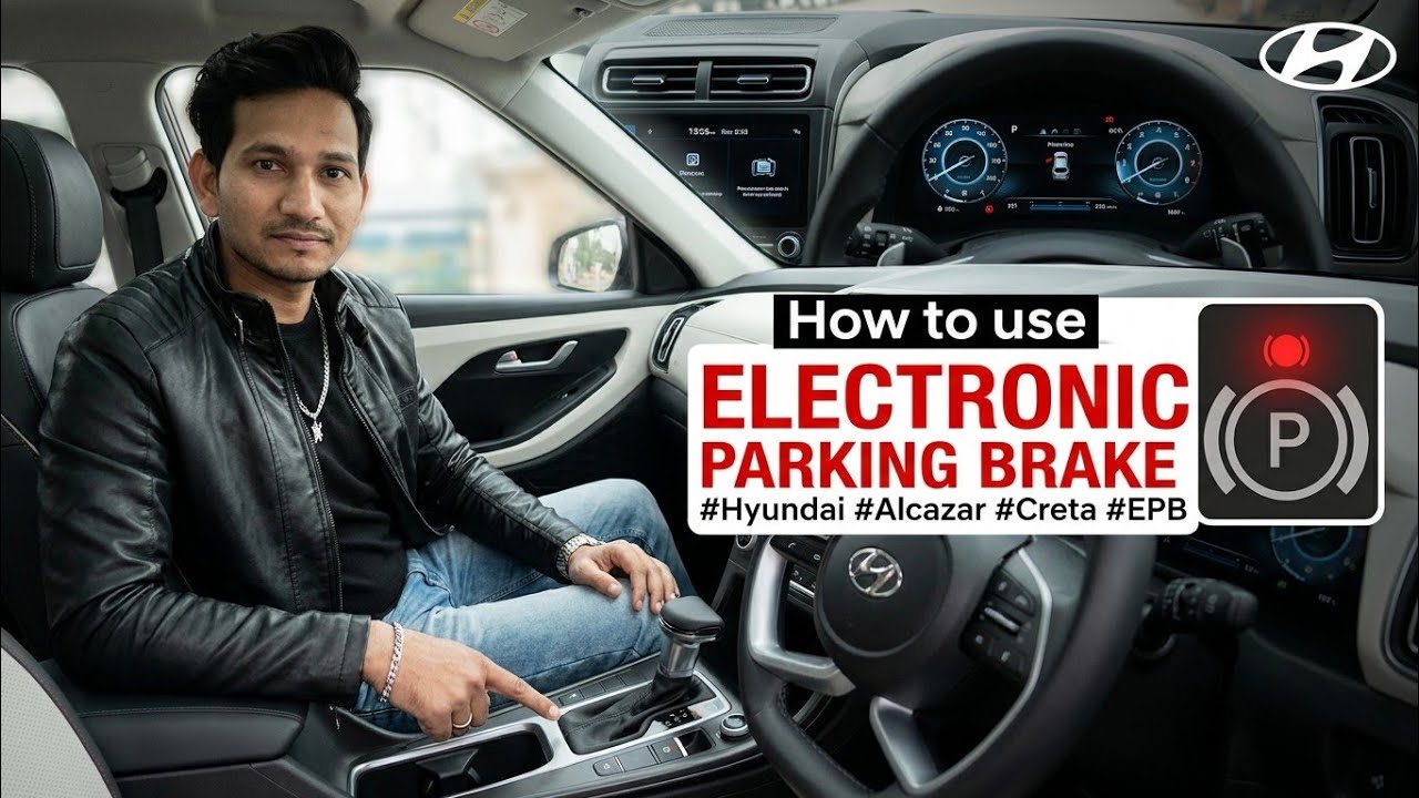 How to use electronic parking Brake || #Hyundai# Alcazar # Creta #EPB