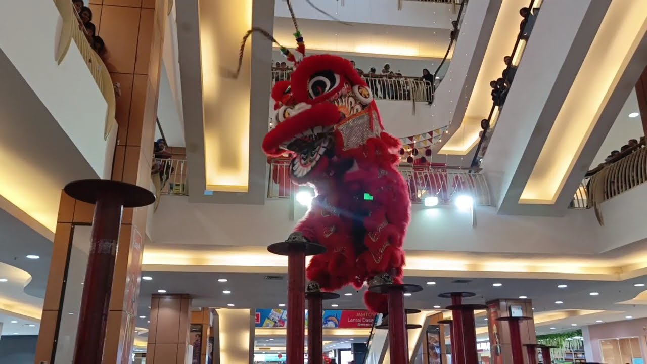 AKSI BARONGSAI DI ATAS TIANG #barongsai 
