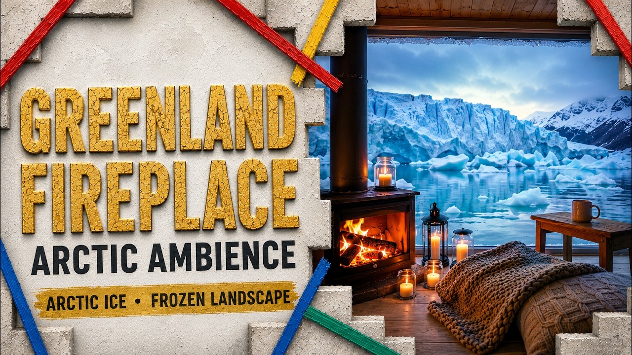 Quite Like Greenland Fireplace ❄️🔥 | Arctic Ice • Frozen Landscape • Background Music