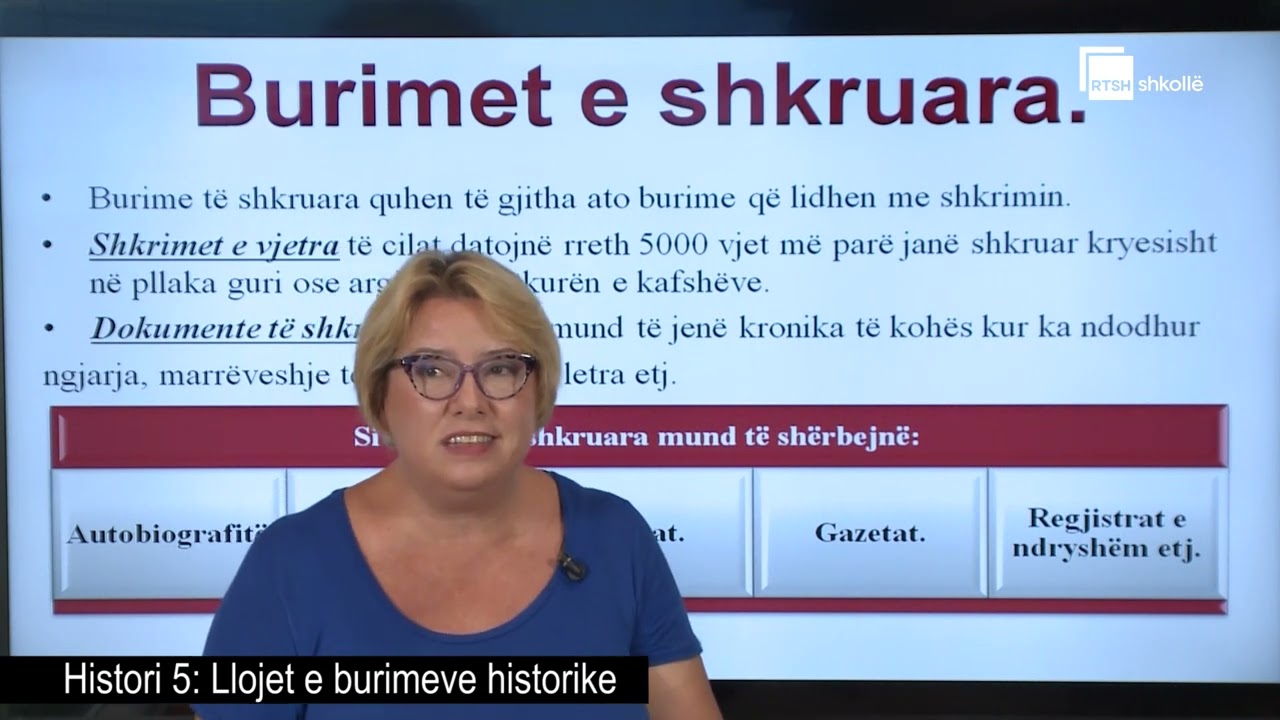 Llojet e burimeve historike | Histori 5
