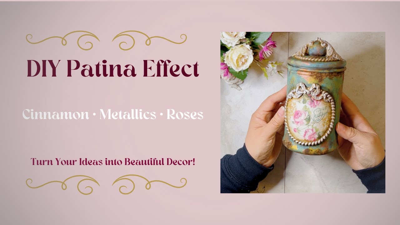 diy patina effect | Metallic Decor with Clay & Decoupage Roses
