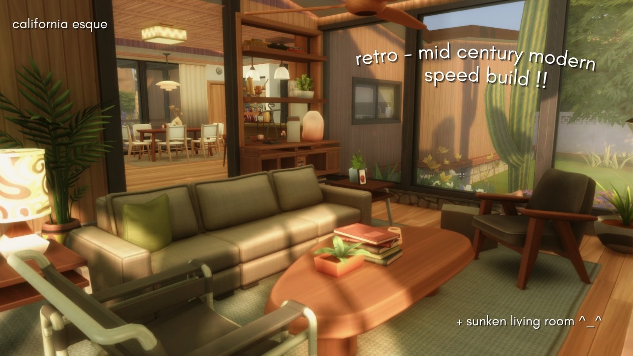 California Inspired Mid Century Modern Home 🚗🌴 | Sims 4 Speed Build ( + CC  LINKED BELOW)
